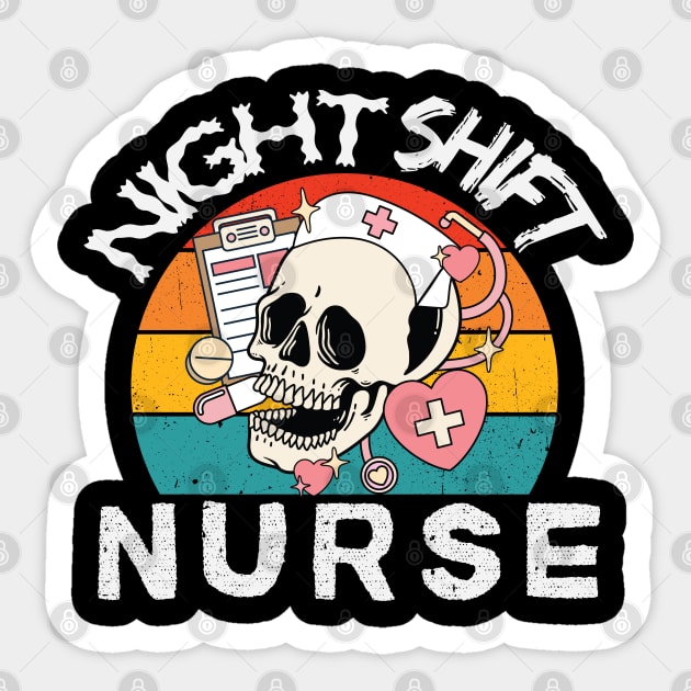 Santa's Favorite Night shift Nurse Sticker by MZeeDesigns